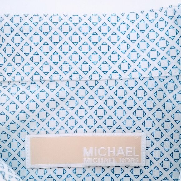 MICHAEL KORS MEN'S BLUE SLIM FIT SHIRT - Picture 10 of 13